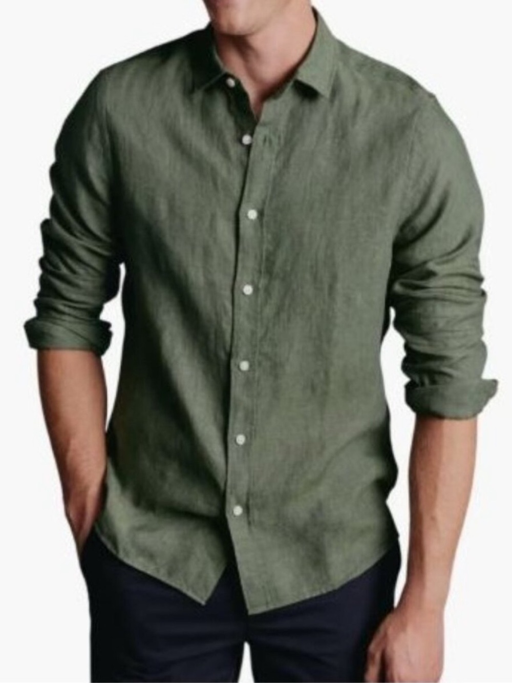 Charles Tyrwhitt Linen Extra Slim Fit Long Sleeve Button Down Shirt